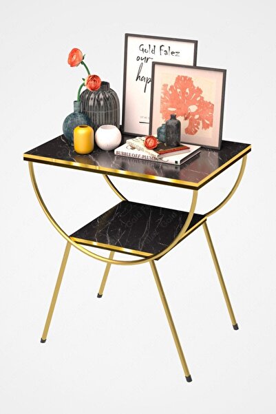 GOLDFALEZ Yan Sehpa Komodin Metal Ayak Çift Gold Bendir 1976