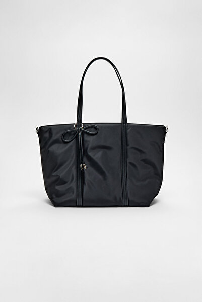 Stradivarius Fiyonklu kumaş shopper çanta