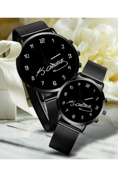 Genel Markalar Çift Saatleri Kemal Atatürk İmzalı Çift Kol Saati Sevgili Saat...