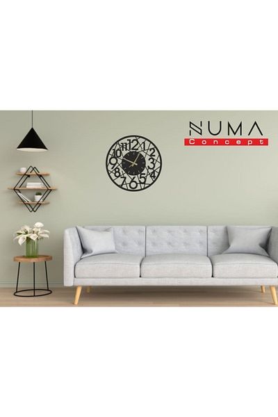 Numa Concept Wall Clock - Decorative Framed Mdf Laser Cut 32X32 cm