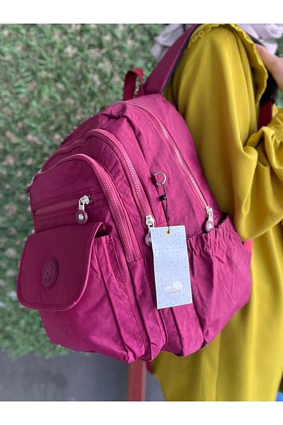 Çanta Trend Geantă unisex Mega Size crem pentru școală cu compartiment pentru laptop - curea reglabilă și 9 compartimente