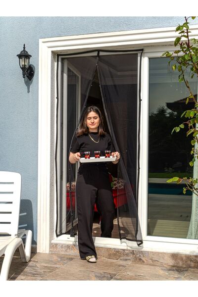 flystop Mıknatıslı Kapı Sinekliği 90x210 Cm CIRTBANTLI SİYAH TÜL