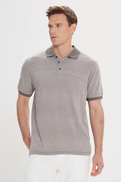 ALTINYILDIZ CLASSICS Tricou din jacquard din mink Comfort Fit pentru bărbați