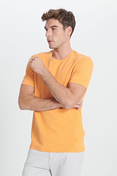 AC&Co / Altınyıldız Classics Ανδρικό μπλουζάκι Melon Ice Slim Fit Slim Fit Modal Crew Neck Flexible Basic