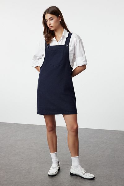 Trendyol Collection Rochie Indigo Țesută Mini - TWOAW20EL2134