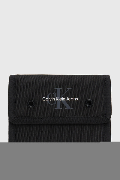 Calvin Klein Portofel negru cu logo-ul mărcii pentru bărbați din piele pentru...