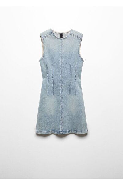 MANGO Woman Kısa denim elbise