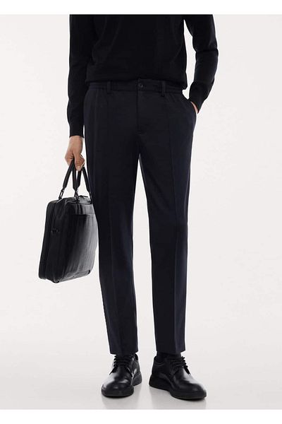 MANGO Man Slim Fit kalhoty bez vrásek
