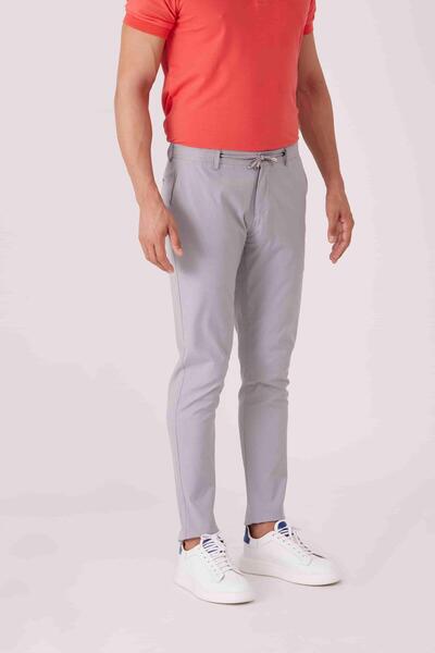 Dufy Gray Men's Slim Fit Straight Trousers - 87216