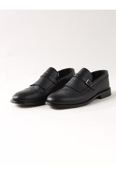 Dufy Ανδρικά δερμάτινα κλασικά παπούτσια Navy Blue - 103059