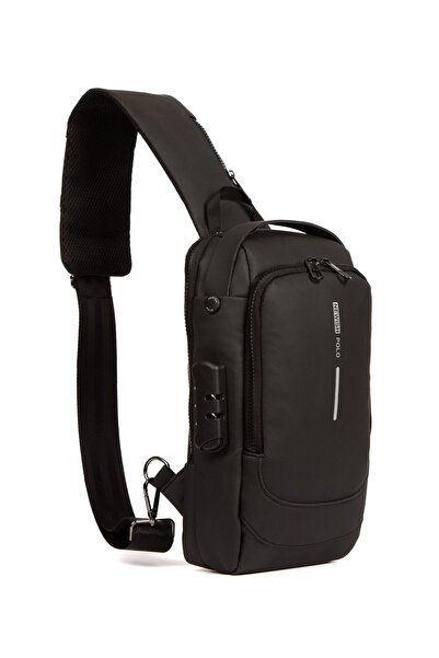 Adelina Bags Hırsızlık Önleyici Şifreli Kilitli USB Girişli Göğüs Omuz Çantas...