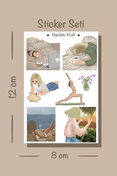 Handeto Kraft ملصق يوجا سوينغ مقاس 8 × 12 سم - للكمبيوتر المحمول والهاتف، ورق لاصق، ملصق وملصق