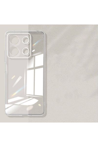 Fibaks حافظة هاتف Redmi Note 13 4G مع حماية للكاميرا، غطاء سيليكون مرن شفاف عديم اللون