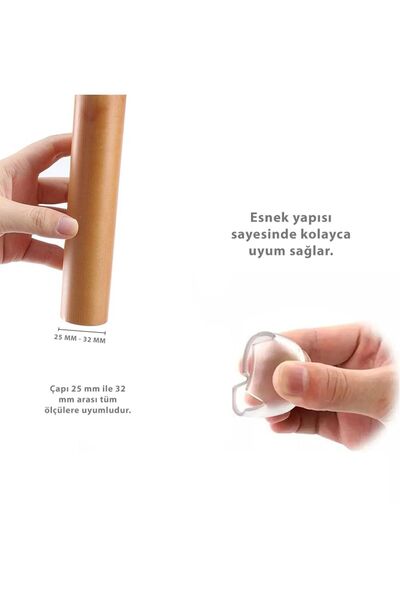 Kacar 4 Adet(2,5 CM VEYA 3.2 CM) Silikon Masa Sandalye Pabuç Koltuk Sandalye Kaydırmaz Zemin Koruyucu
