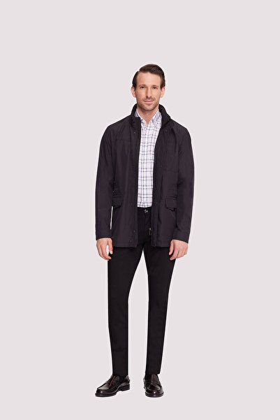 Ysf Erkek Siyah Regular Fit Yazlık Spor Kapüşonlu Mont