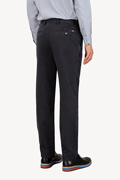 Ysf Erkek Gri Regular Fit Kanvas Spor Çizgili Pantolon