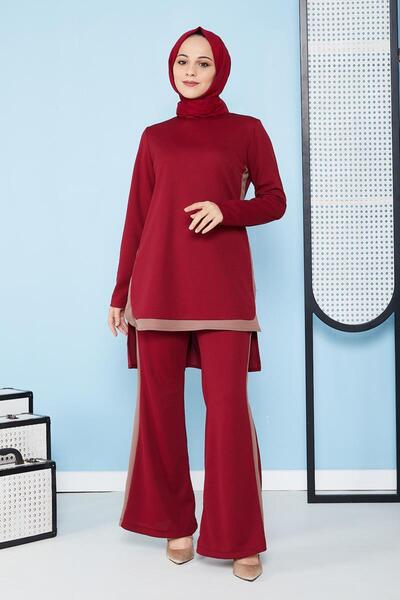 Moda Ebva Claret Red Spanish Leg Hijab Combination - 5021