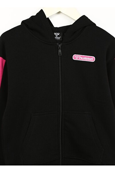 hummel Siyah Kız Çocuk Sweatshirt 921735-2001 HMLTAGETES ZIP HOODIE
