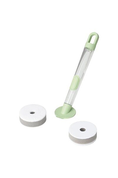 IKEA إسفنجة أطباق فيديفيكمال مع وعاء المنظفات - أخضر فاتح - 2 إسفنجة