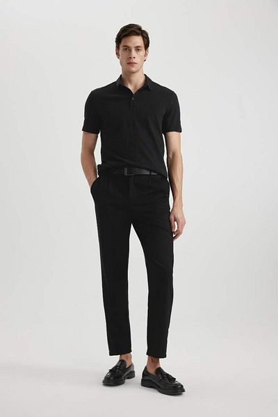 DeFacto Tricou polo slim fit din bumbac cu maneca scurta