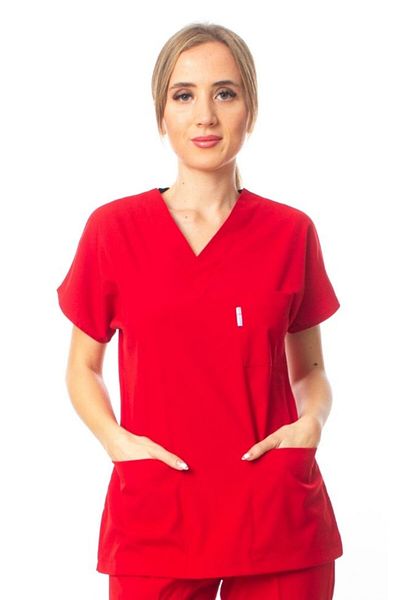 Simirna Üniforma Țesătură premium Lycra Red Jersey Single Top