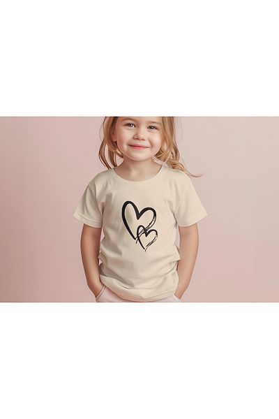 Let's Wear Κορίτσι - Μπλουζάκι Basic με στάμπα μεγάλης καρδιάς