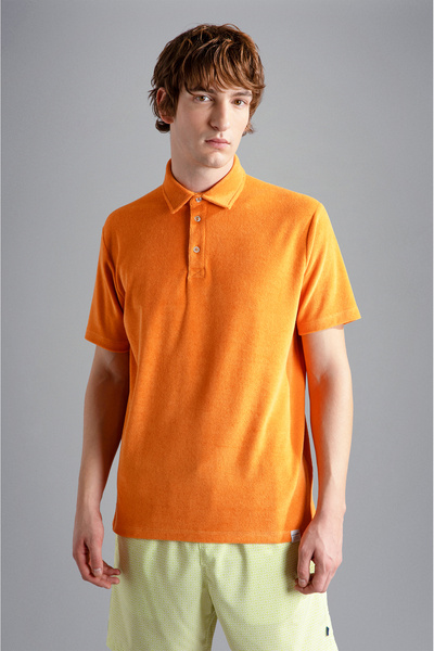 PAUL&SHARK MEN'S KNITTED POLOSHIRT C.WCOTTON