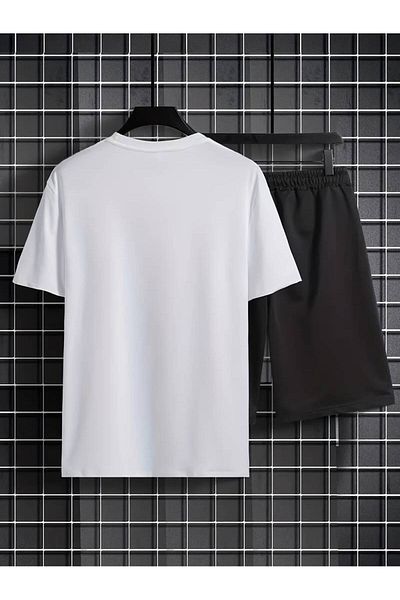 AMMA Unisex More Money Less Friends Printed T-Shirt and Shorts 100% Cotton 2-Piece Set