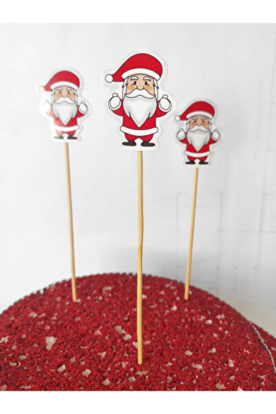 BEYHAN BAYHAN 15 Cm Uzun Kürdan - 10 Adet Dekoratif Karton Noel Baba Pasta Kü...