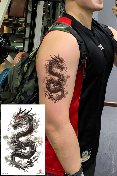 BP Tattoo Red Dragon Geçici Dövme Ejderha Modeli