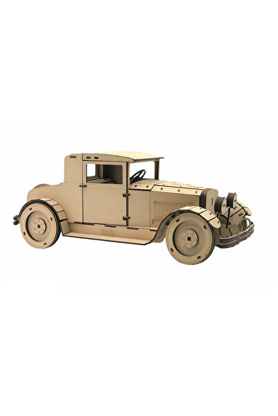 Mavi Doku Nostaljik Araba Serisi, Nash Coupe 1928 Model , 3D Ahşap Puzzle Maketi