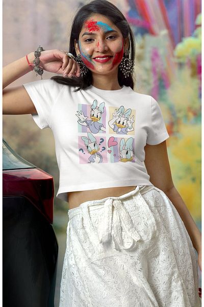 Fuddy Moda Μπλούζα με μοτίβο Daisy Duck - Ριγέ τυπωμένη μπλούζα με ταινία