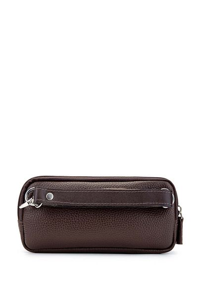 Tamer Tanca Men's Brown Genuine Leather Handbag
