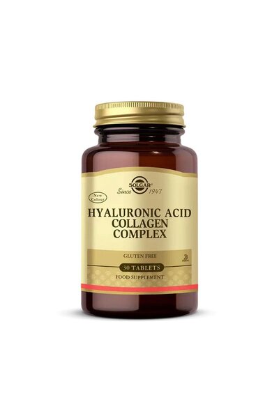 Solgar Hyaluronic Acid Collagen Complex 30 Tablet + 100ml yüz yıkama jeli hediye