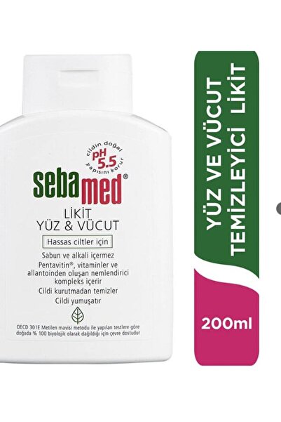 Sebamed Likit Yüz ve Vücut Temizleyici Jel 200 ml- Diş Beyazlatıcı Köpük Hediye