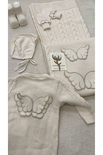 Nipperland 0-3 Months Lace Model - Baby Girl and Boy Knitwear Set with Flower Embroidery