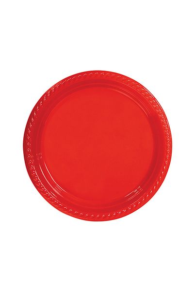 TT Tahtakale Toptancıları 25 Red Plates Plastic with 22 cm Width