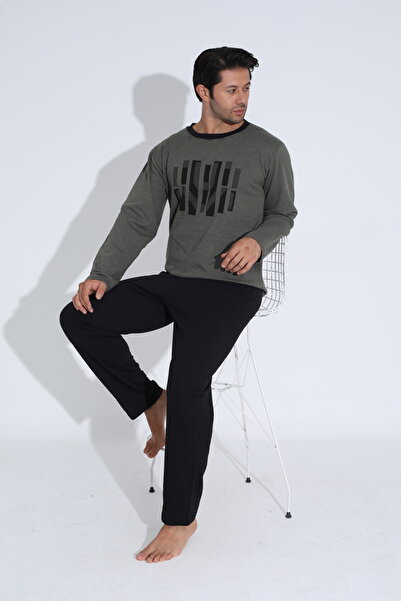 Ayans Pijama Товстий чоловічий піжамний комплект - двонитковий