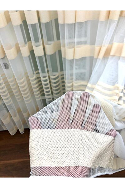 elision home Transverse Striped Banded Sports Tulle Curtain, 350x260, Normal Pleat, 1/2.5