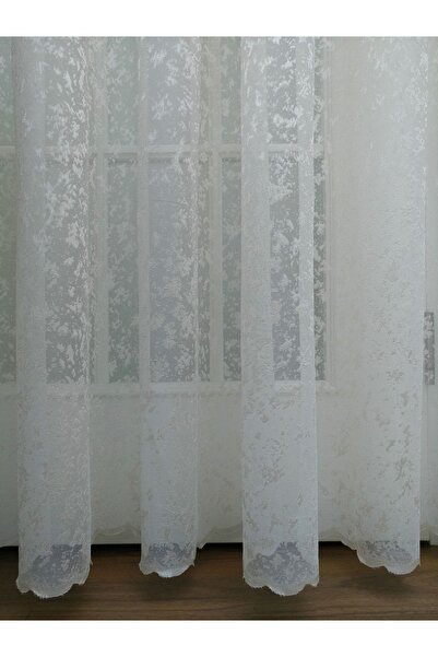 elision home KNITTED Woven Plain Tulle Curtain, 500x270, Sparse Pleat, 1/2