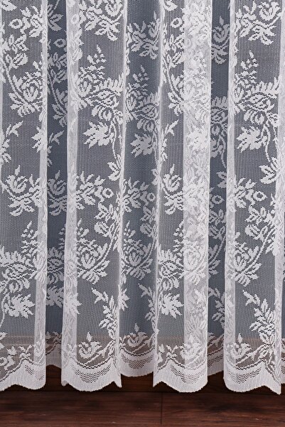 elision home Flower Pattern French Lace Draped Tulle Curtain, (1/3 Tight Pile) High Gramage