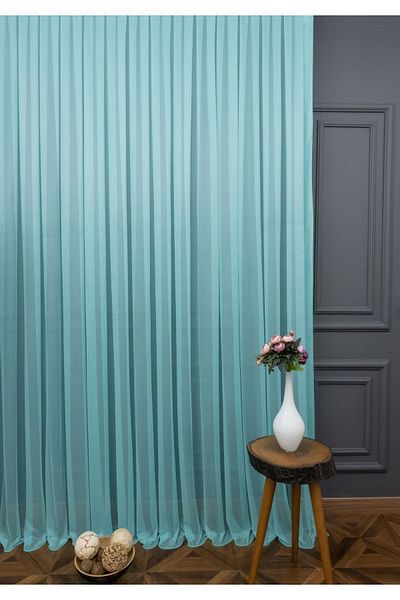 elision home ستارة تول سادة رمادي أزرق، 600x250، ثنيات عادية، 1/2.5