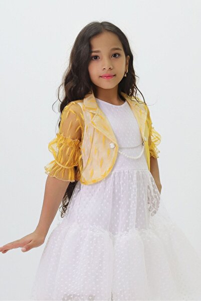 GZT TEKSTİL Kız Çocuk Tüllü Ceketli Düğün Gösteri Abiye Elbise