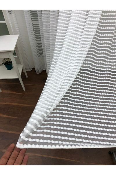 elision home Sport Pattern Lace Tulle Curtain, 450x270, Sparse Pleat, 1/2