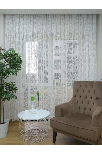 elision home Sports Pattern Lace Tulle Curtain, 150x270, Normal Pleat, 1/2.5