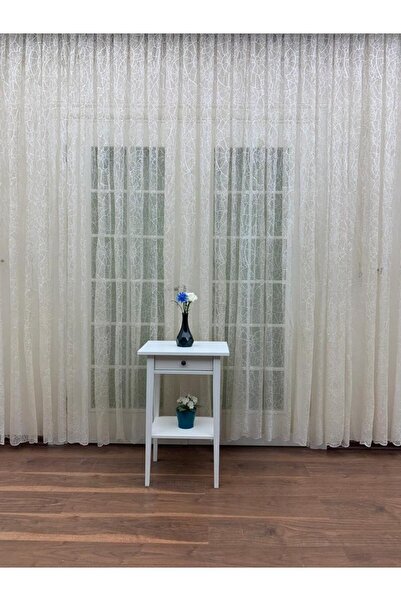 elision home Flush Knitted Patterned Tulle Curtain, 200x250, Normal Pleat, 1/2.5