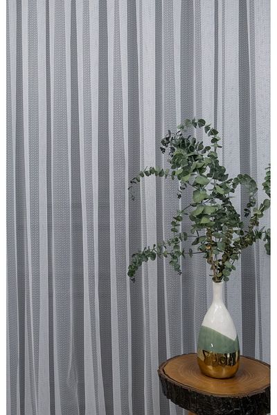 elision home Sports Pattern Knitted Plain Tulle Curtain, 300x270, Sparse Pleat, 1/2