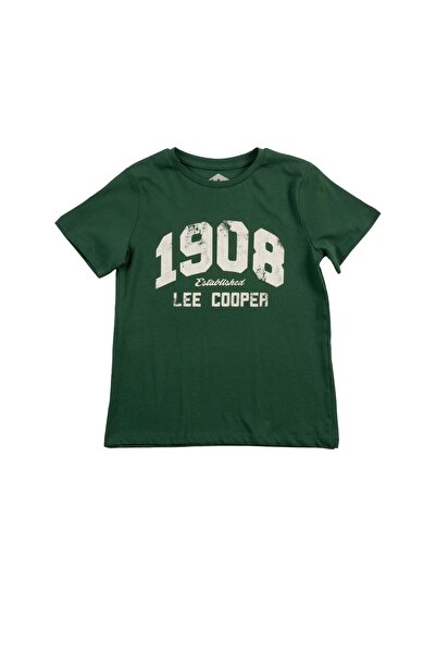 Lee Cooper تي شيرت ليجو للأولاد برقبة دائرية باللون الأخضر