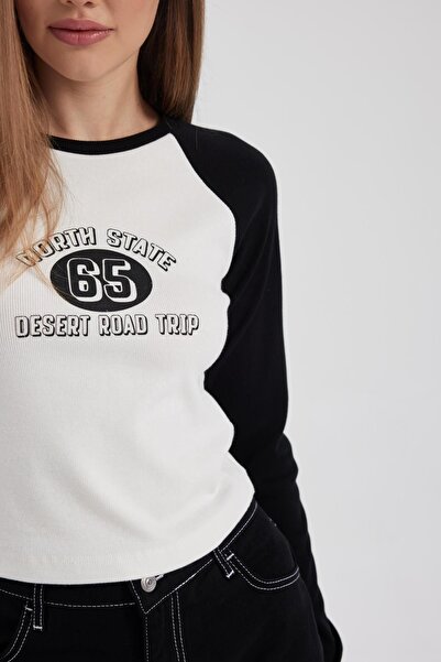 DeFacto Ribbed Long Sleeve Camisole T-Shirt - A8992ax23au