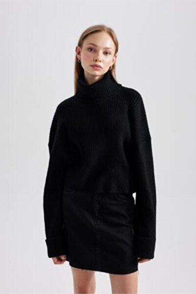 DeFacto Oversize Geniş Kalıp Balıkçı Yaka Triko Kazak L0986az23cw